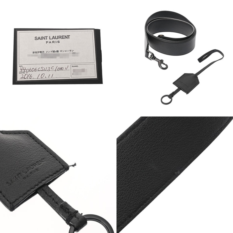 SAINT LAURENT サンローラン ブリーフケース ブラック メンズ レザー ビジネスバッグ ABランク 中古 銀蔵