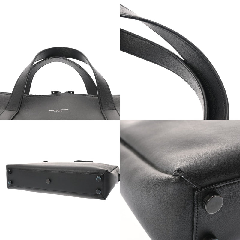 SAINT LAURENT サンローラン ブリーフケース ブラック メンズ レザー ビジネスバッグ ABランク 中古 銀蔵