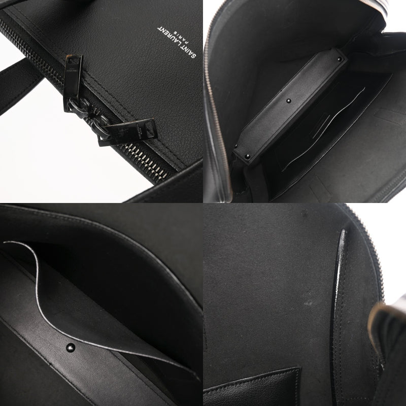 SAINT LAURENT サンローラン ブリーフケース ブラック メンズ レザー ビジネスバッグ ABランク 中古 銀蔵