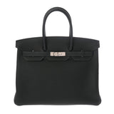 HERMES エルメス バーキン35 ヴェルソ ヴェール系/ブルー系 □R刻印(2014年頃) ユニセックス トゴ ハンドバッグ Aランク 中古 銀蔵