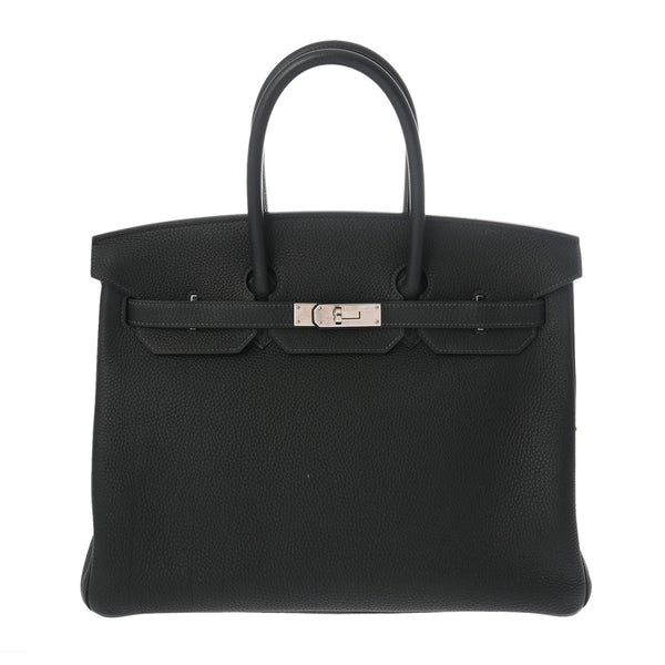 HERMES エルメス バーキン35 ヴェルソ ヴェール系/ブルー系 □R刻印(2014年頃) ユニセックス トゴ ハンドバッグ Aランク 中古 銀蔵