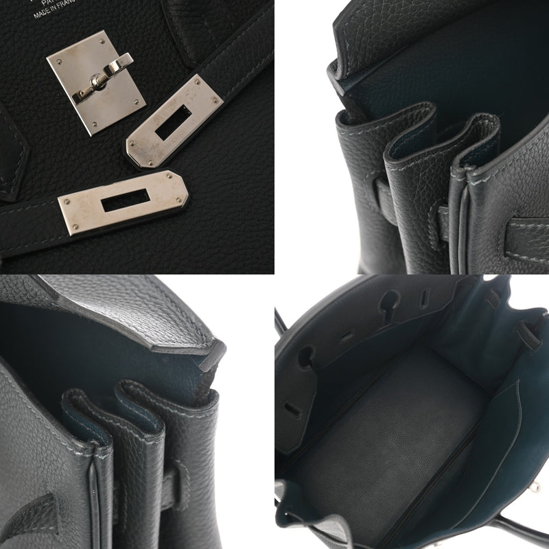 HERMES エルメス バーキン35 ヴェルソ ヴェール系/ブルー系 □R刻印(2014年頃) ユニセックス トゴ ハンドバッグ Aランク 中古 銀蔵