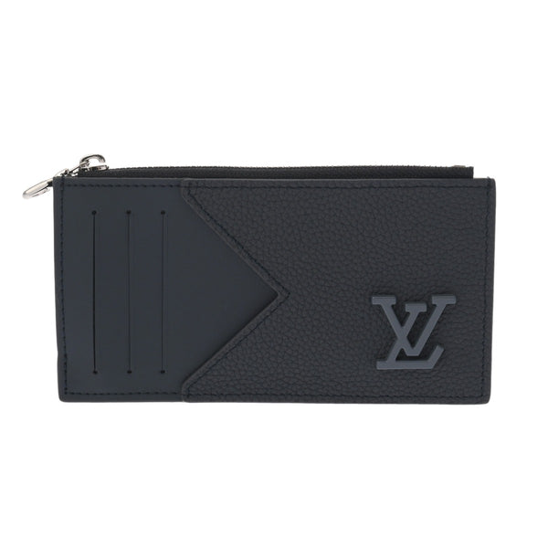 LOUIS VUITTON ルイヴィトン LVアエログラム コインカードホルダー ネイビー M82084 メンズ レザー コインケース 新同 中古 銀蔵