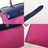 HERMES エルメス エールバッグ ジップ PM マグノリア/ブルー系 C刻印(2018年頃) レディース トワルミリタリー/ヴァッシュハンター 2WAYバッグ Bランク 中古 銀蔵