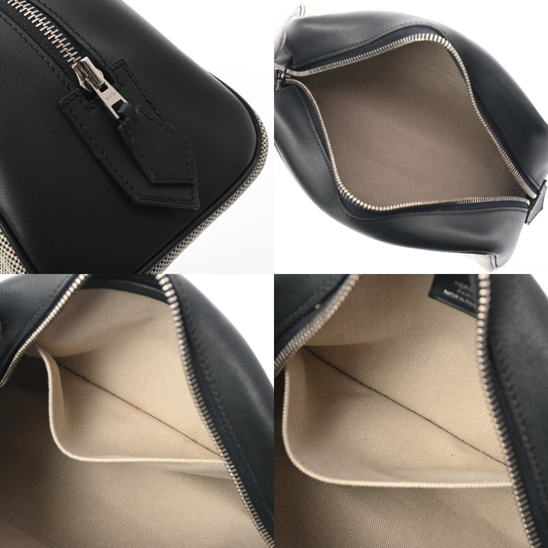 HERMES エルメス カヴール ブルー系/エクリュ レディース ヴォースイフト トワルアッシュ ポーチ Aランク 中古 銀蔵