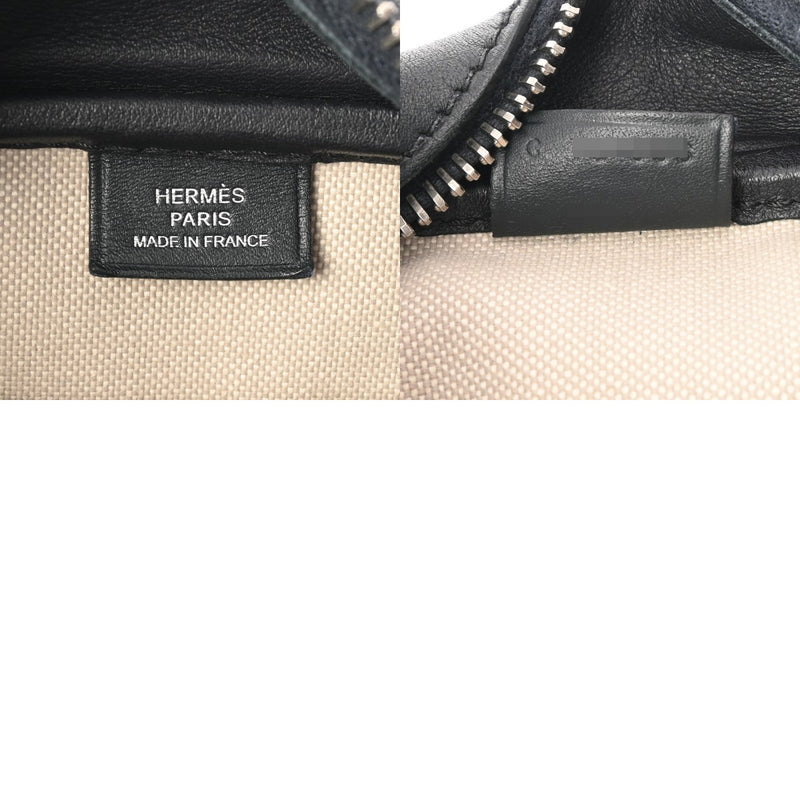 HERMES エルメス カヴール ブルー系/エクリュ レディース ヴォースイフト トワルアッシュ ポーチ Aランク 中古 銀蔵