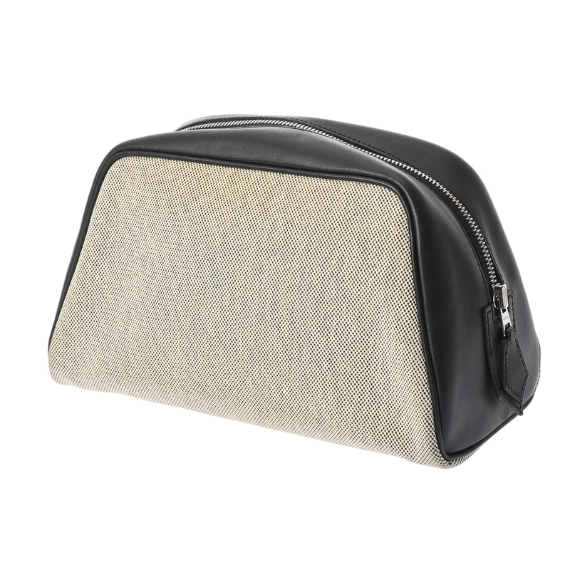 HERMES エルメス カヴール ブルー系/エクリュ レディース ヴォースイフト トワルアッシュ ポーチ Aランク 中古 銀蔵