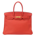 HERMES エルメス バーキン 35 ローズジャイプール □R刻印(2014年頃) レディース トリヨンクレマンス ハンドバッグ Aランク 中古 銀蔵
