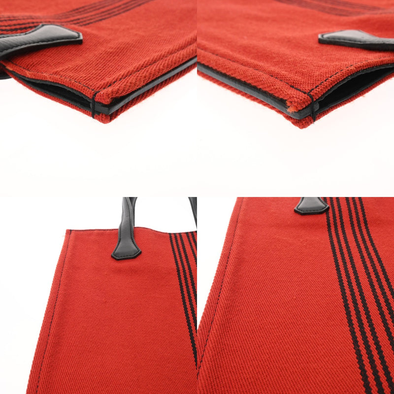 HERMES エルメス ポタモスカバス PM レッド/ブラック ユニセックス ヴォースイフト トワル トートバッグ Aランク 中古 銀蔵