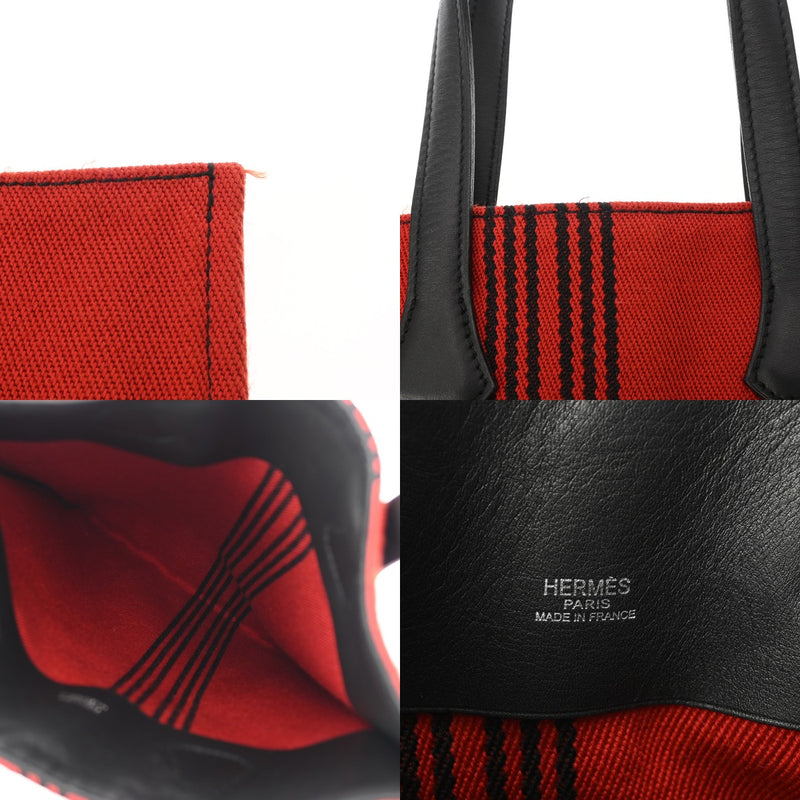 HERMES エルメス ポタモスカバス PM レッド/ブラック ユニセックス ヴォースイフト トワル トートバッグ Aランク 中古 銀蔵