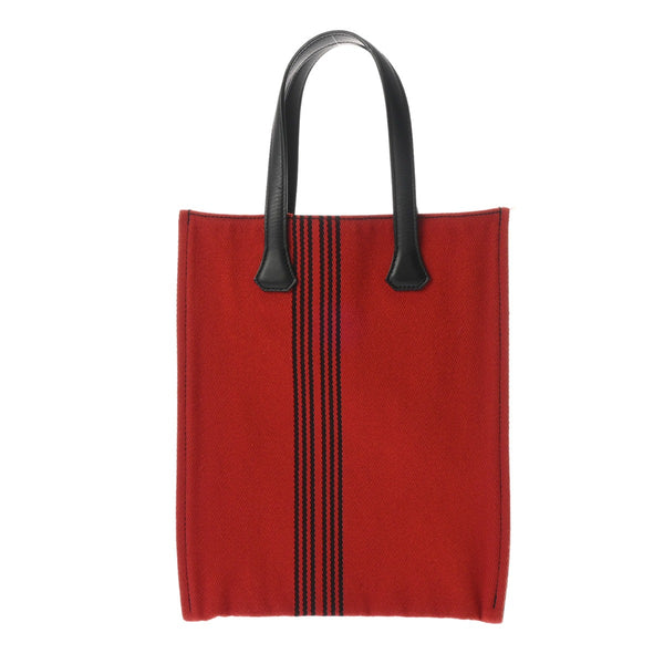 HERMES エルメス ポタモスカバス PM レッド/ブラック ユニセックス ヴォースイフト トワル トートバッグ Aランク 中古 銀蔵