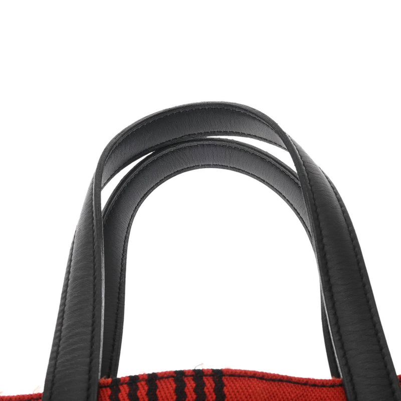 HERMES エルメス ポタモスカバス PM レッド/ブラック ユニセックス ヴォースイフト トワル トートバッグ Aランク 中古 銀蔵