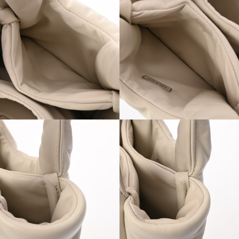 PRADA プラダ パテッド MINIトートバッグ 2WAY ホワイト 1BA359 レディース レザー ハンドバッグ Aランク 中古 銀蔵