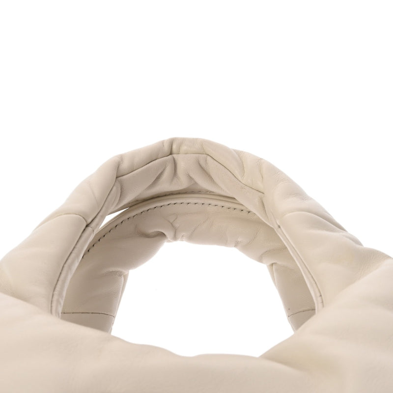 PRADA プラダ パテッド MINIトートバッグ 2WAY ホワイト 1BA359 レディース レザー ハンドバッグ Aランク 中古 銀蔵