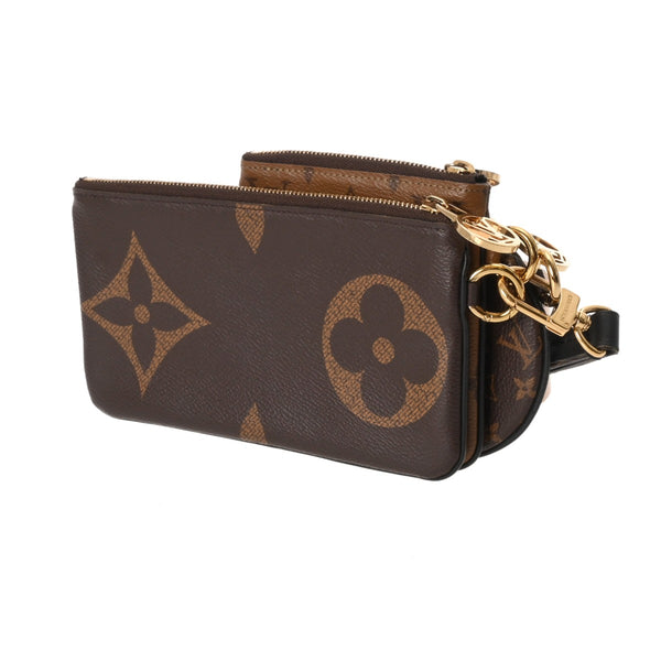 LOUIS VUITTON ルイヴィトン モノグラムリバース ジャイアントリバース ポシェットトリオ ブラウン/キャメル系 M68756 レディース モノグラムキャンバス ポーチ ABランク 中古 銀蔵