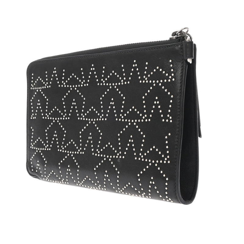 JIMMY CHOO ジミーチュウ スター スタッズ ブラック イタリア ユニセックス レザー クラッチバッグ ABランク 中古 銀蔵