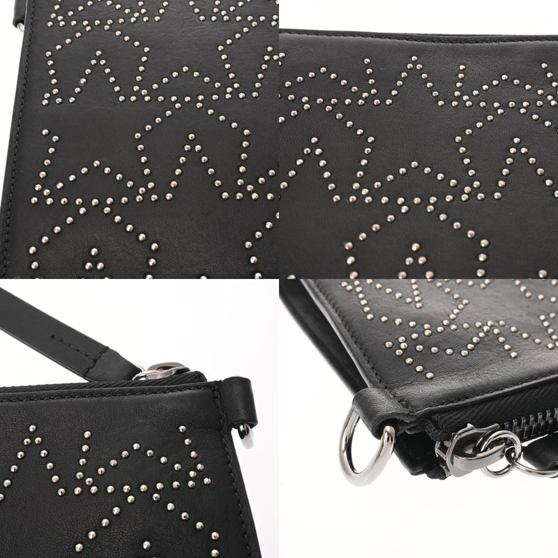 JIMMY CHOO ジミーチュウ スター スタッズ ブラック イタリア ユニセックス レザー クラッチバッグ ABランク 中古 銀蔵