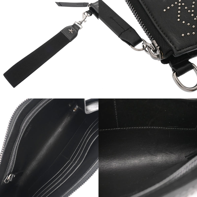 JIMMY CHOO ジミーチュウ スター スタッズ ブラック イタリア ユニセックス レザー クラッチバッグ ABランク 中古 銀蔵
