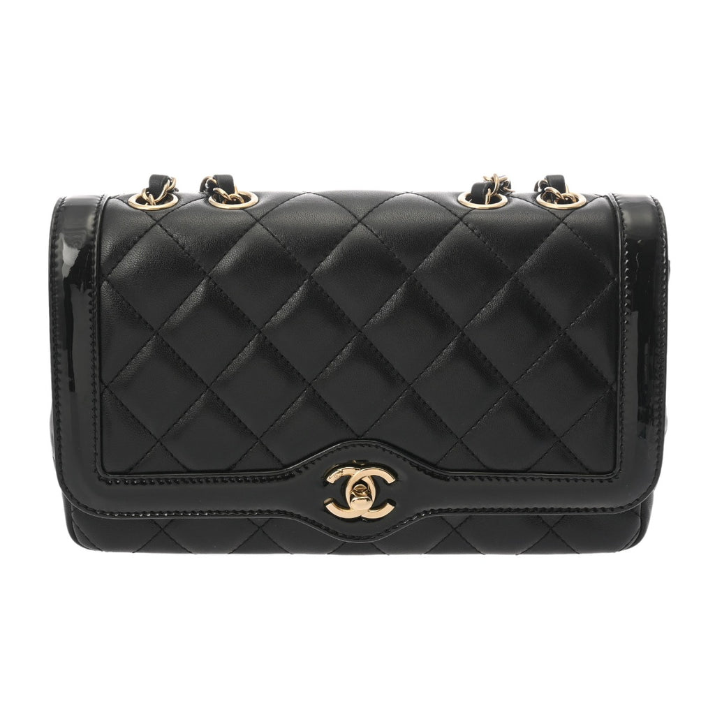 CHANEL シャネル マトラッセ チェーンショルダー 25cm ブラック AS5049