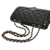 CHANEL シャネル マトラッセ チェーンショルダー 25cm ブラック AS5049 レディース ラムスキン エナメル ショルダーバッグ Aランク 中古 銀蔵