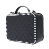 CHANEL シャネル マトラッセ CCフィリグリー ネイビー/ホワイト レディース キャビアスキン バニティバッグ ABランク 中古 銀蔵