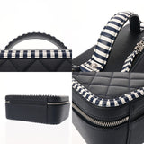 CHANEL シャネル マトラッセ CCフィリグリー ネイビー/ホワイト レディース キャビアスキン バニティバッグ ABランク 中古 銀蔵