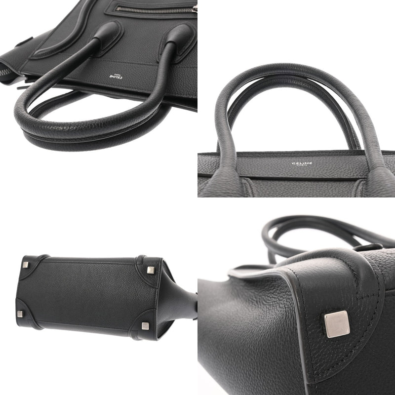 CELINE セリーヌ ラゲージ マイクロショッパー ブラック 167793 レディース ドラムカーフ ハンドバッグ ABランク 中古 銀蔵