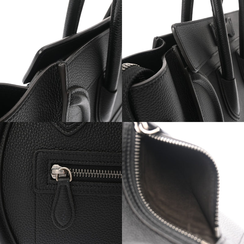 CELINE セリーヌ ラゲージ マイクロショッパー ブラック 167793 レディース ドラムカーフ ハンドバッグ ABランク 中古 銀蔵