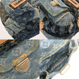 LOUIS VUITTON ルイヴィトン モノグラム デニム パッチワーク ボウリィ ブルー M95376 ユニセックス デニム ハンドバッグ ABランク 中古 銀蔵
