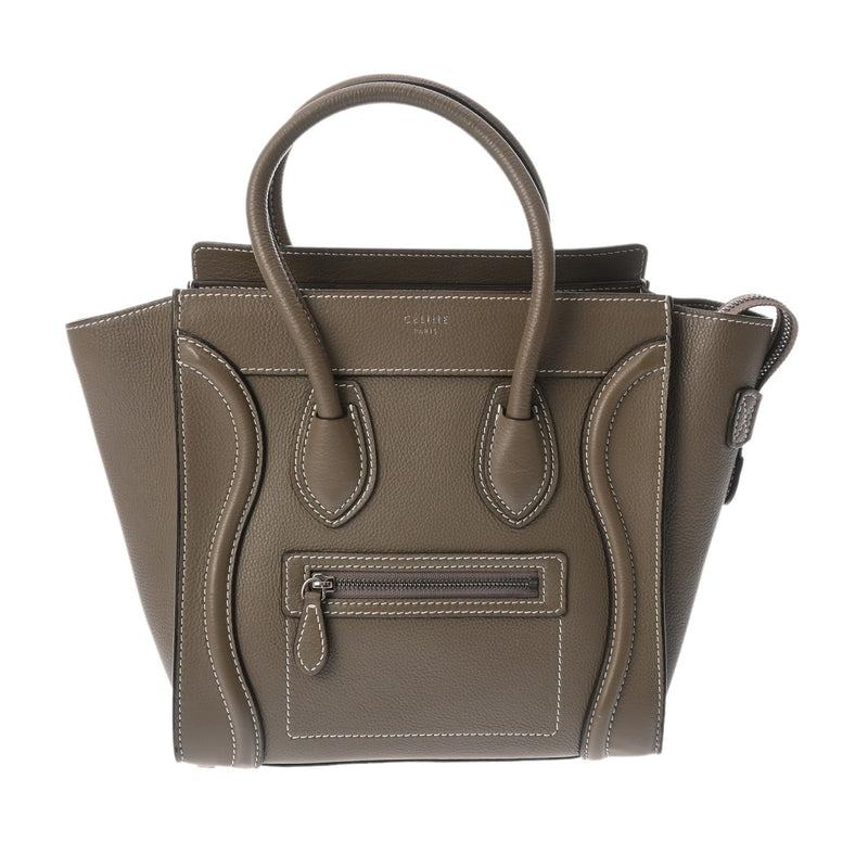 CELINE セリーヌ ラゲージ マイクロショッパー スリ 189793 レディース ドラムドカーフスキン ハンドバッグ ABランク 中古 銀蔵