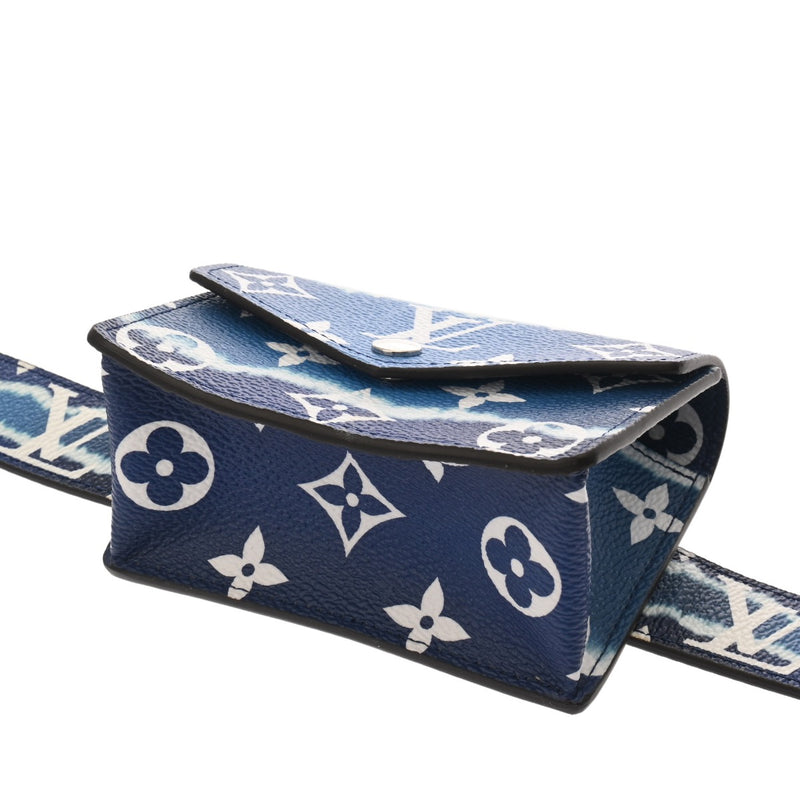 LOUIS VUITTON ルイヴィトン モノグラム サンチュール デイリー マルチポケット ブルー M0253 メンズ モノグラムキャンバス ベルト Aランク 中古 銀蔵