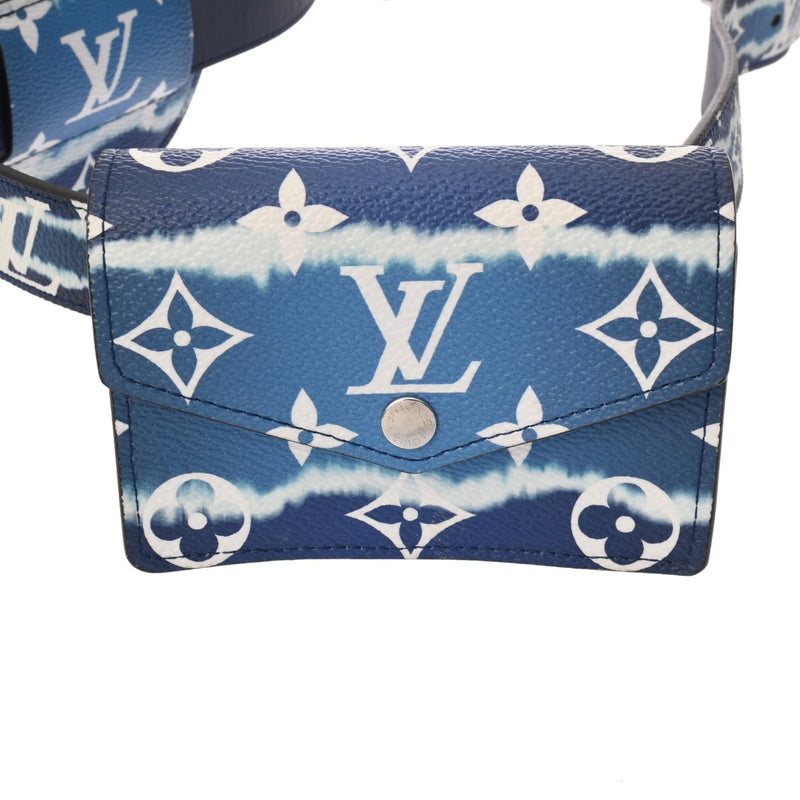 LOUIS VUITTON ルイヴィトン モノグラム サンチュール デイリー マルチポケット ブルー M0253 メンズ モノグラムキャンバス ベルト Aランク 中古 銀蔵