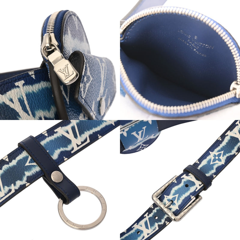 LOUIS VUITTON ルイヴィトン モノグラム サンチュール デイリー マルチポケット ブルー M0253 メンズ モノグラムキャンバス ベルト Aランク 中古 銀蔵