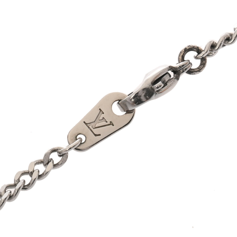 LOUIS VUITTON ルイヴィトン ペンダント モノグラムロウ シルバー M02254 レディース メタル ネックレス ABランク 中古 銀蔵