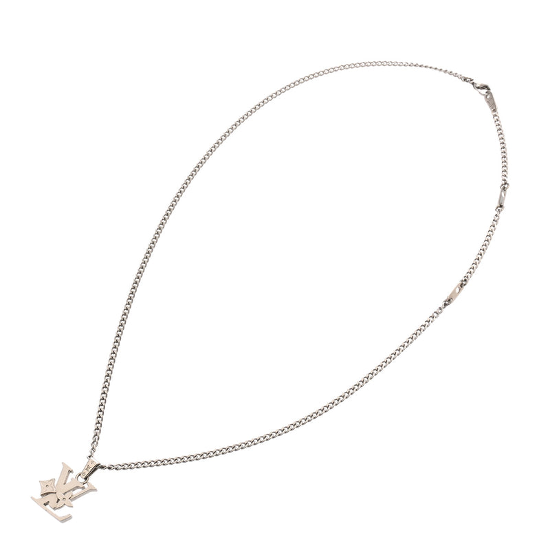 LOUIS VUITTON ルイヴィトン ペンダント モノグラムロウ シルバー M02254 レディース メタル ネックレス ABランク 中古 銀蔵