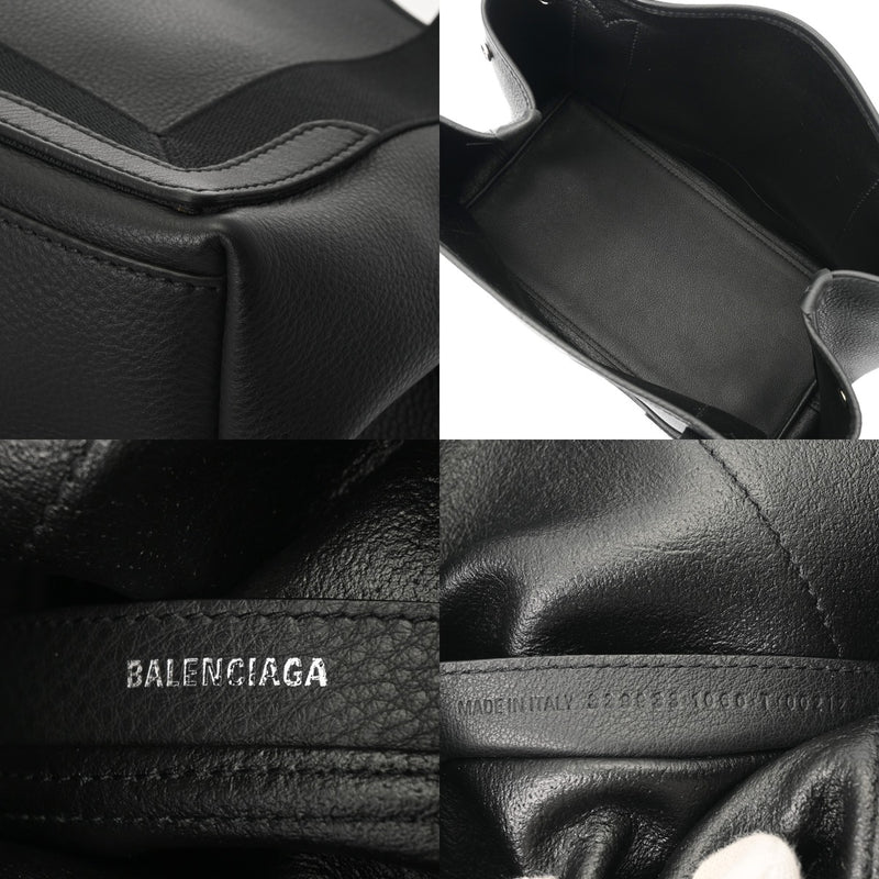 BALENCIAGA バレンシアガ ネイビーカバス S ブラック 339933 レディース キャンバス レザー ハンドバッグ Aランク 中古 銀蔵