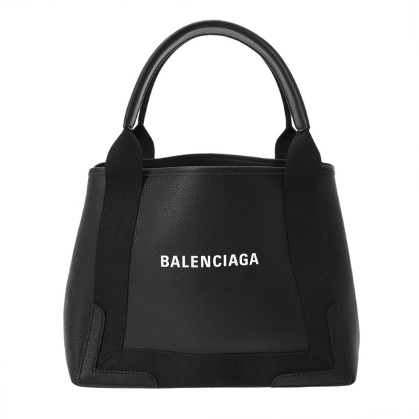 BALENCIAGA バレンシアガ ネイビーカバス S ブラック 339933 レディース キャンバス レザー ハンドバッグ Aランク 中古 銀蔵