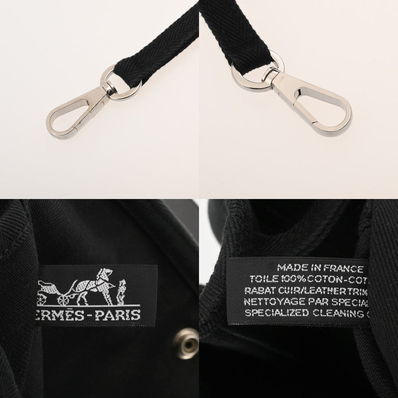HERMES エルメス ヴァルパライソ MM ブラック ユニセックス トワルシェブロン ハンドバッグ Bランク 中古 銀蔵