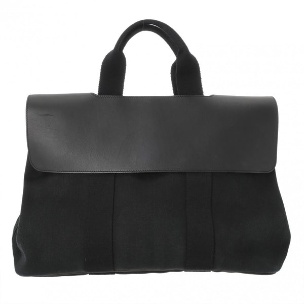 HERMES エルメス ヴァルパライソ MM ブラック ユニセックス トワルシェブロン ハンドバッグ Bランク 中古 銀蔵