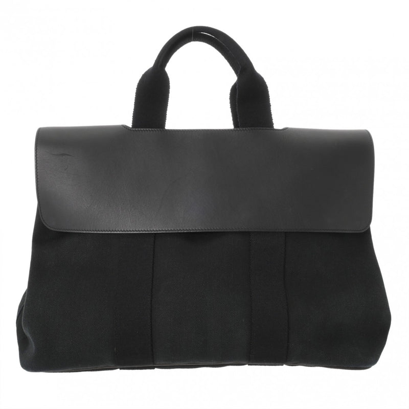 HERMES エルメス ヴァルパライソ MM ブラック ユニセックス トワルシェブロン ハンドバッグ Bランク 中古 銀蔵