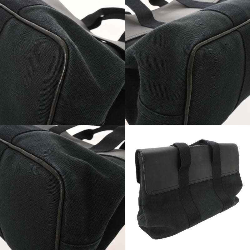 HERMES エルメス ヴァルパライソ MM ブラック ユニセックス トワルシェブロン ハンドバッグ Bランク 中古 銀蔵