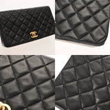 CHANEL シャネル フルフラップ チェーンショルダー 23cm ブラック レディース ラムスキン ショルダーバッグ ABランク 中古 銀蔵