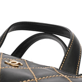 CHANEL シャネル ワイルドステッチ ミニボーリングバッグ ブラック レディース カーフ ハンドバッグ ABランク 中古 銀蔵