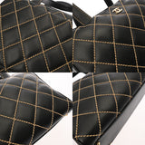 CHANEL シャネル ワイルドステッチ ミニボーリングバッグ ブラック レディース カーフ ハンドバッグ ABランク 中古 銀蔵