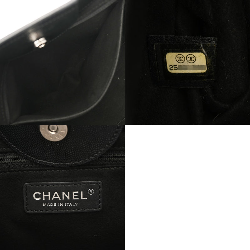 CHANEL シャネル ドーヴィル MM スタッズ ブラック A57067 レディース キャビアスキン トートバッグ ABランク 中古 銀蔵