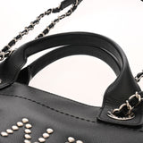 CHANEL シャネル ドーヴィル MM スタッズ ブラック A57067 レディース キャビアスキン トートバッグ ABランク 中古 銀蔵