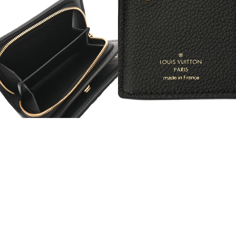 LOUIS VUITTON ルイヴィトン モノグラムアンプラント ポルトフォイユ クレア ノワール M80151 レディース レザー 二つ折り財布 Aランク 中古 銀蔵