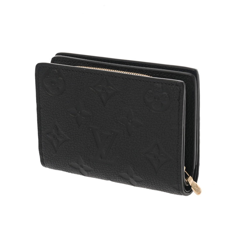 LOUIS VUITTON ルイヴィトン モノグラムアンプラント ポルトフォイユ クレア ノワール M80151 レディース レザー 二つ折り財布 Aランク 中古 銀蔵