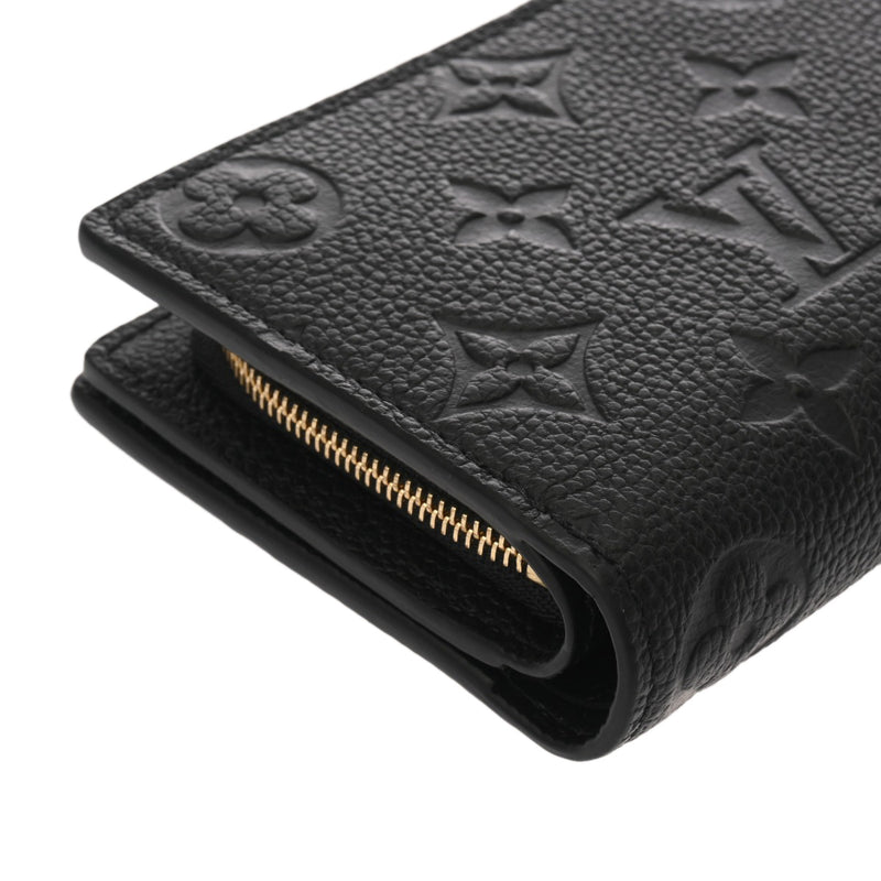 LOUIS VUITTON ルイヴィトン モノグラムアンプラント ポルトフォイユ クレア ノワール M80151 レディース レザー 二つ折り財布 Aランク 中古 銀蔵