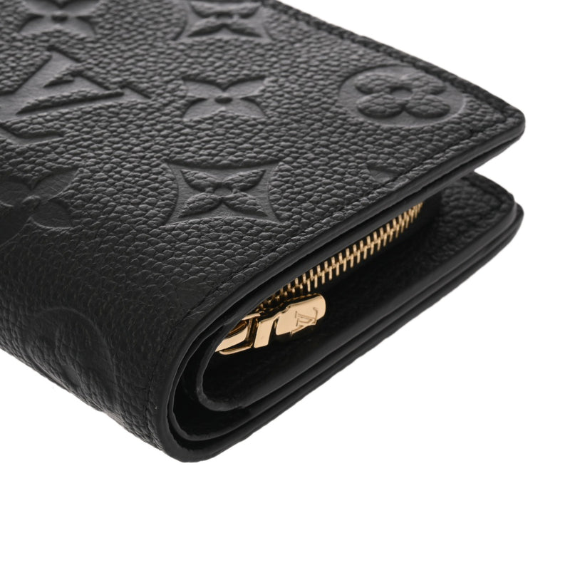 LOUIS VUITTON ルイヴィトン モノグラムアンプラント ポルトフォイユ クレア ノワール M80151 レディース レザー 二つ折り財布 Aランク 中古 銀蔵